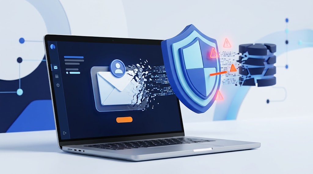Disposable email and data breaches — cybersecurity illustration